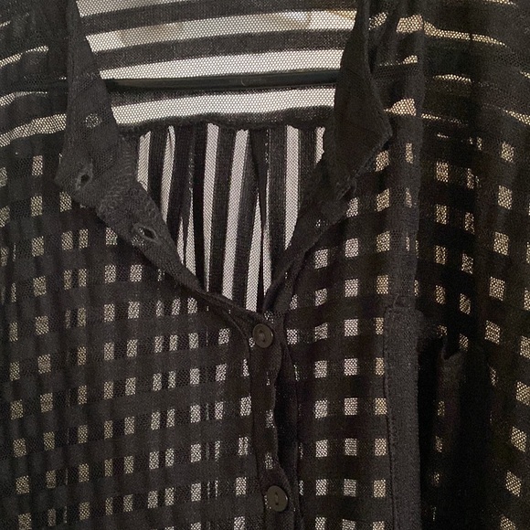 Seductions Transparent Black Baggy Blouse Size XS - Picture 3 of 5